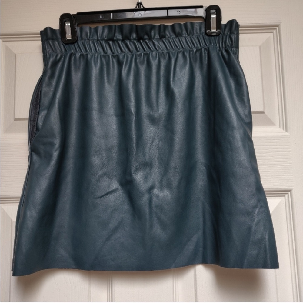 Faux leather paper bag skirt